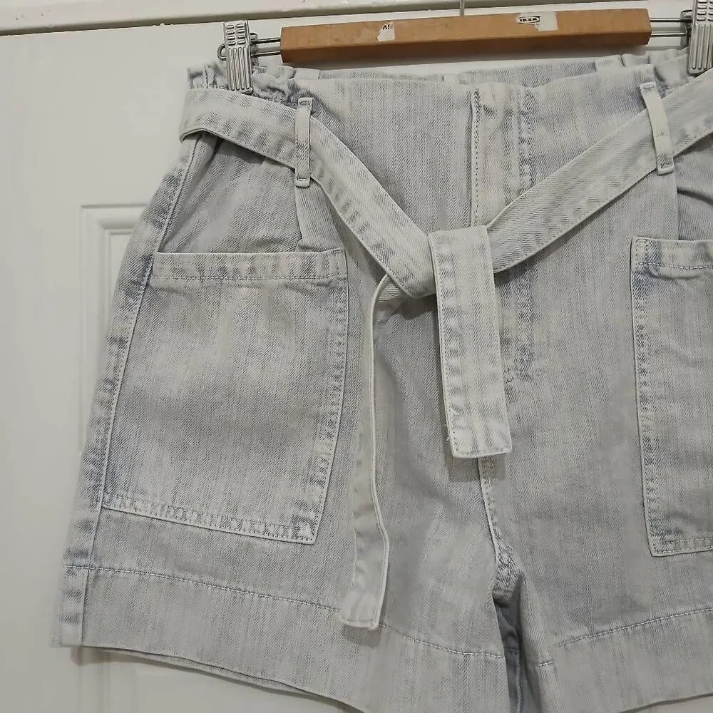 Pilcro anthropologie womens size 27 hi waist paperbag boyfriend denim shorts